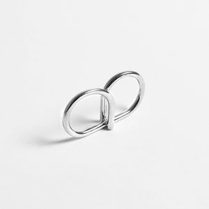 L'ATTACHANTE, DOUBLE REVERSIBLE RING - solid silver