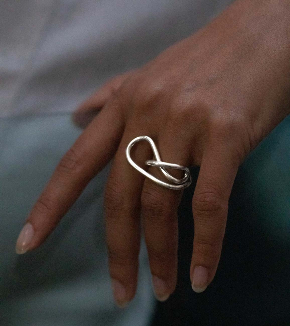 Diamants Bague Double Doigt Argent Bague Argent Bague Sur Tout Le