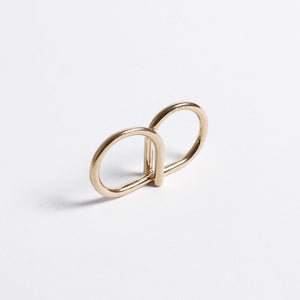 L'ATTACHANTE, DOUBLE REVERSIBLE RING - gold plated